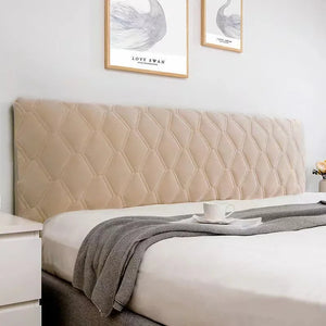 All-Inclusive Velvet Headboard Cover Super Soft Smooth Quilted Head Cover Thicken Solid Color Bed Back Dust Protector Cover