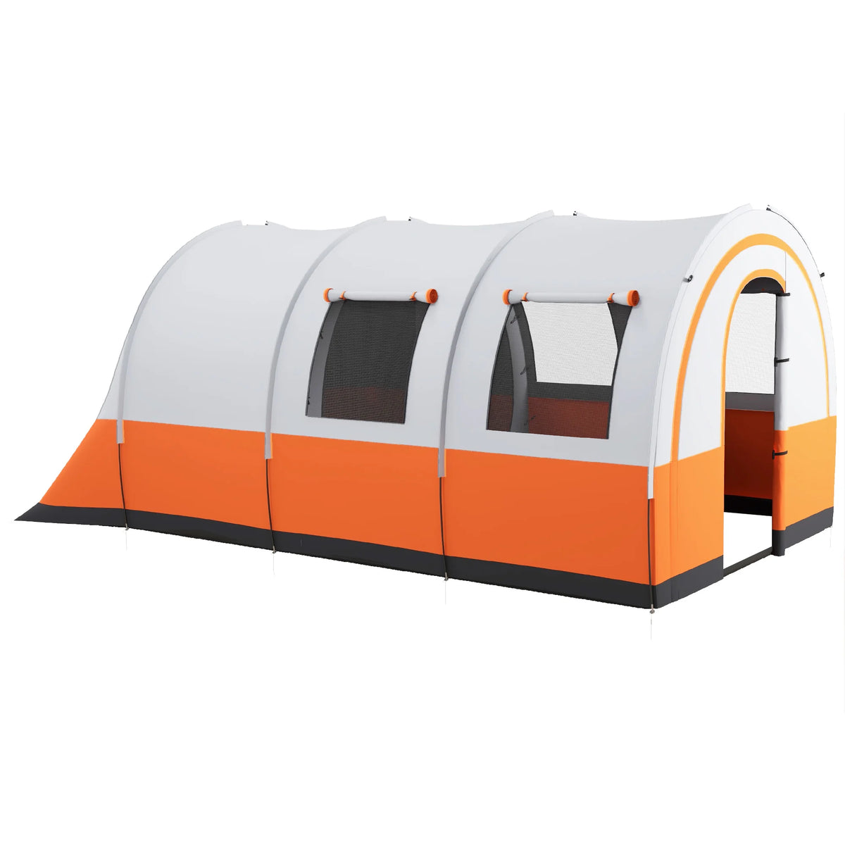 5-6 Man Camping Tent, 3000mm Waterproof Tunnel Family Tent Shelter with Living and Bedroom