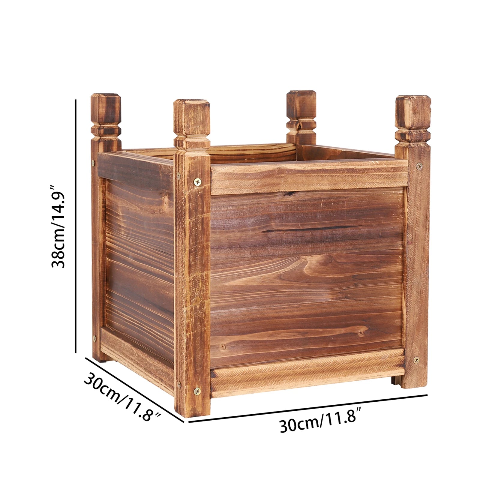 Wooden Raised Garden Bed Planter Box | Pine Wood Flower & Vegetable Herb Planter Indoor/Outdoor
