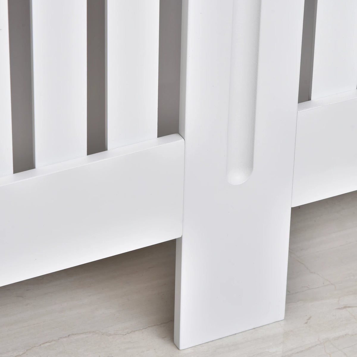 Slatted Radiator Cover with Top Shelf, White MDF, 152 x 19 x 81cm