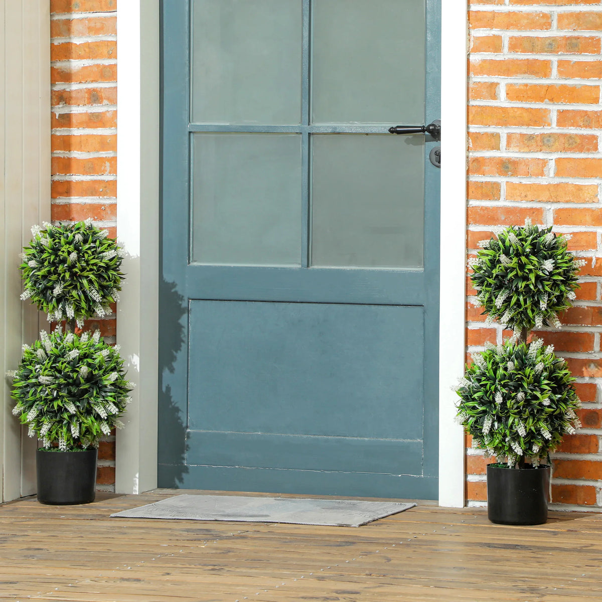 Set of 2 Decorative Artificial Plants with Lavender Flower for Decor, 70cm