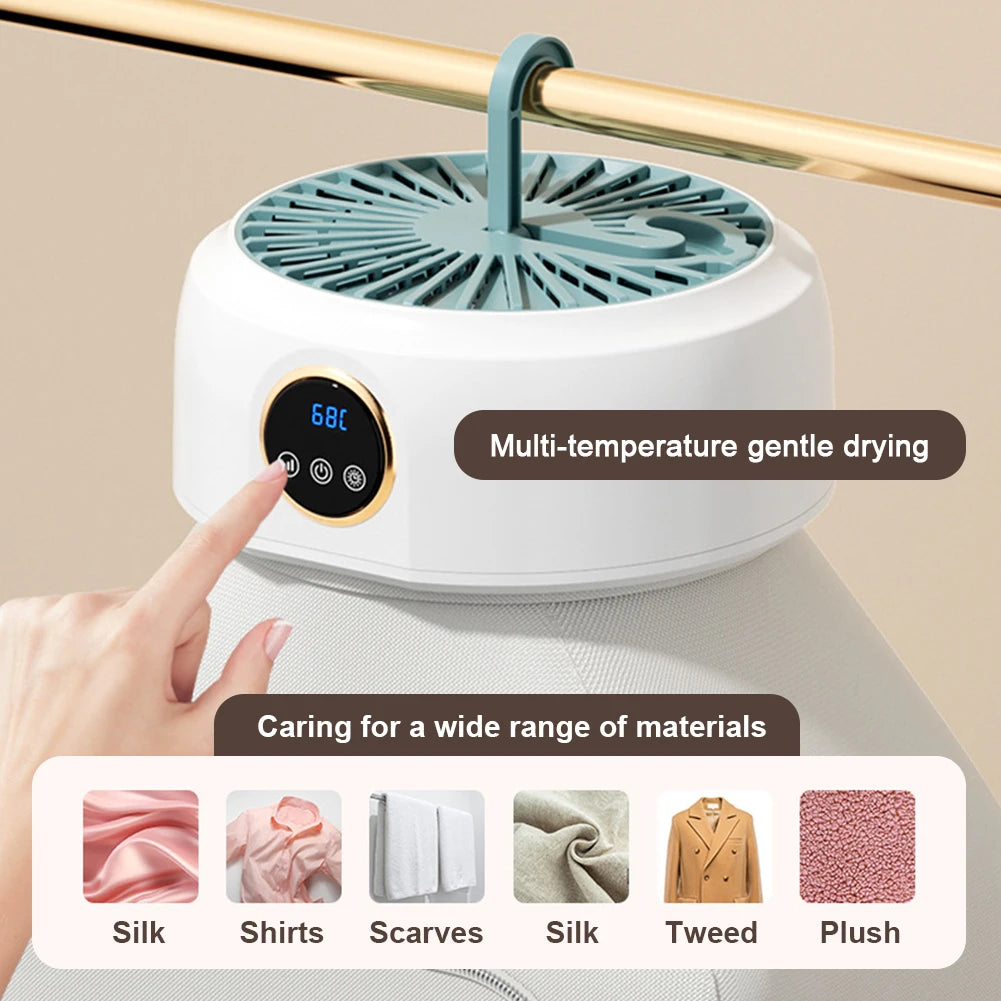 Portable Electric Clothes Dryer with 1–8 Hour Timer, Foldable Drying Bag for Small Loads