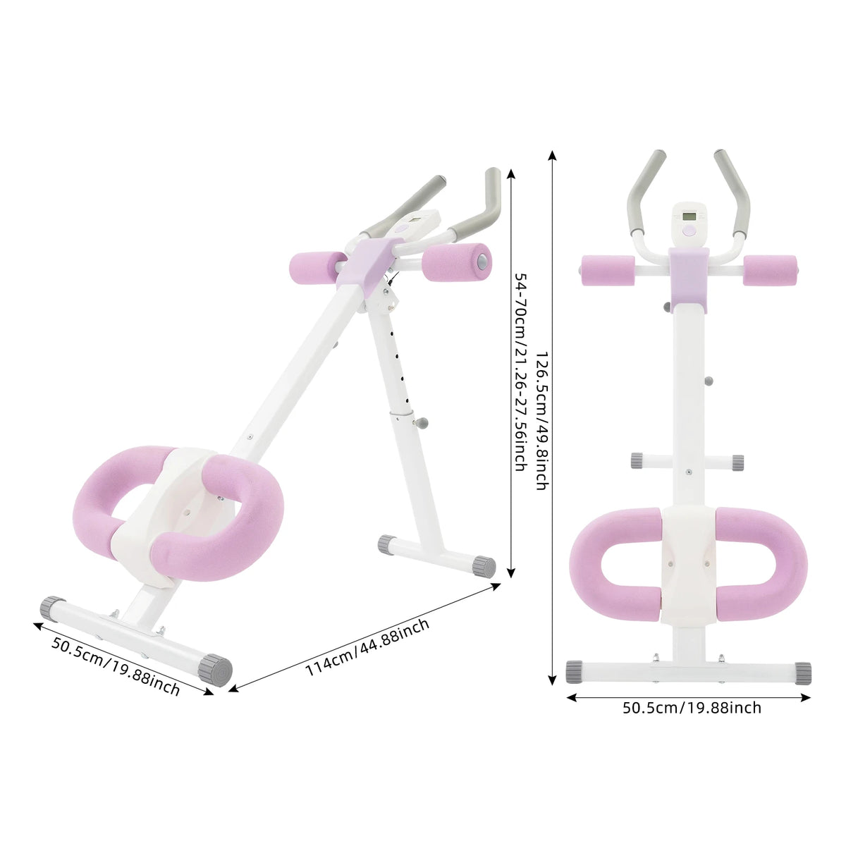 Foldable Abdominal Trainer Machine with LCD Display Adjustable Core Workout Equipment