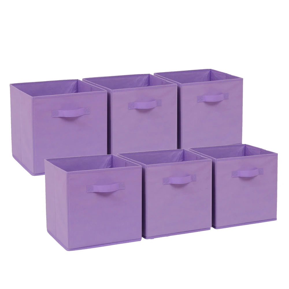 6 Pack Foldable Storage Cubes Fabric Storage Bins 30x30cm Wardrobe Organiser Boxes