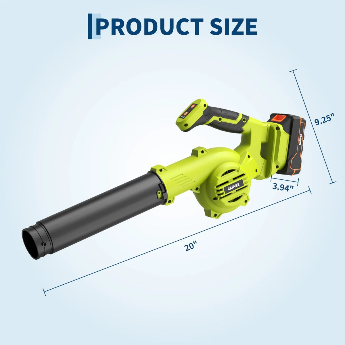 20V Brushless Cordless Leaf Blower with Cruise Control, 3 Nozzles and 4.0Ah Battery