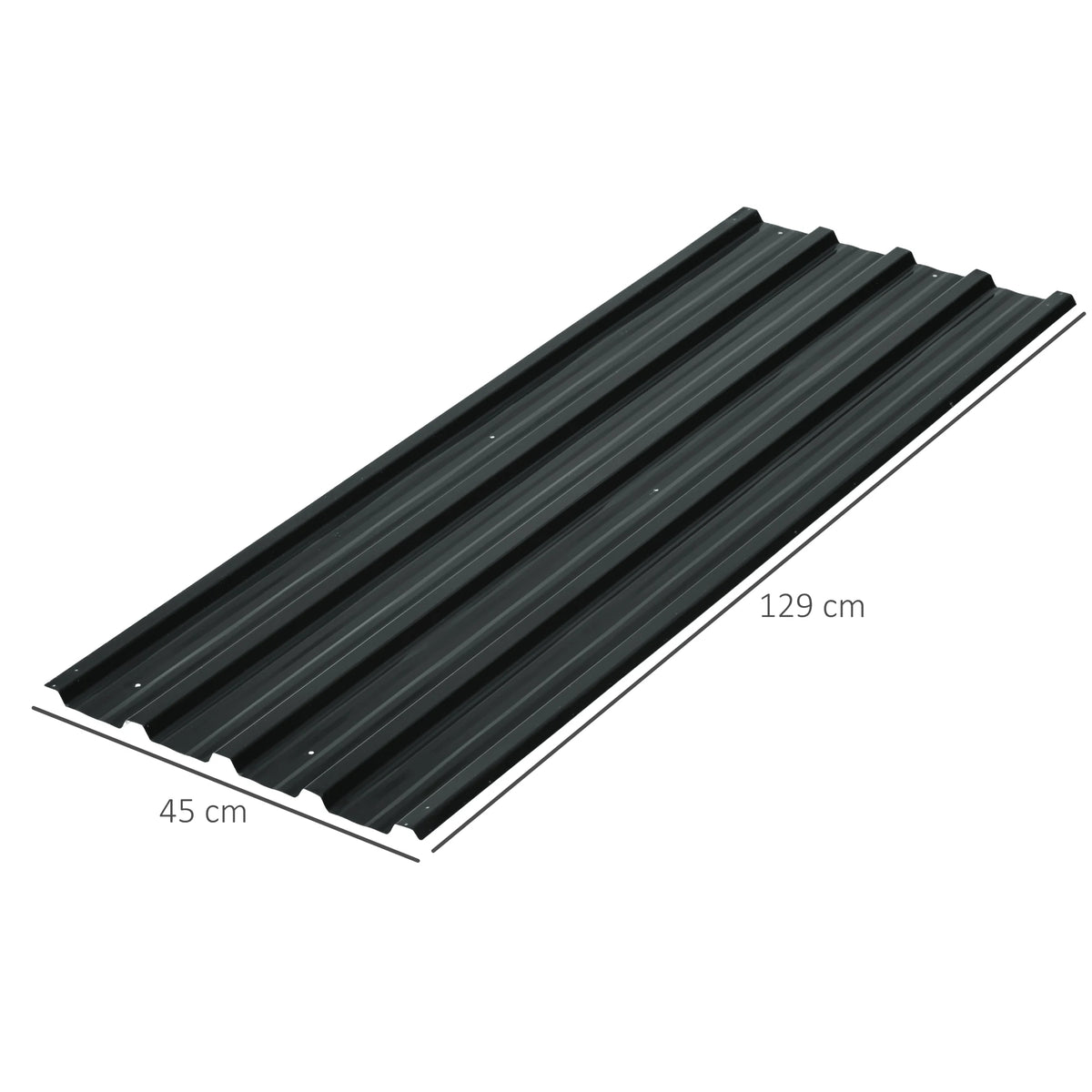 12 Pack Corrugated Galvanised Steel Roofing Sheets, 129 x 45cm, Dark Grey