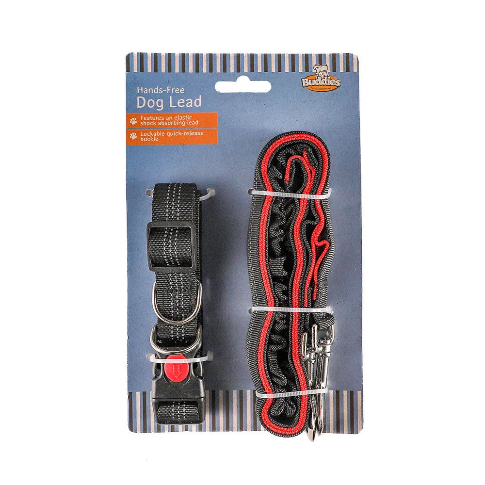 Hands Free Dog Lead with Elastic Shock Absorber for Walking and Running, Adjustable Safety Leash