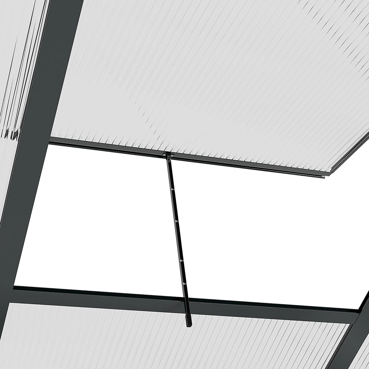 6 x 6ft Polycarbonate Greenhouse, Large Walk-In Green House with Slide Door and Window, Grey