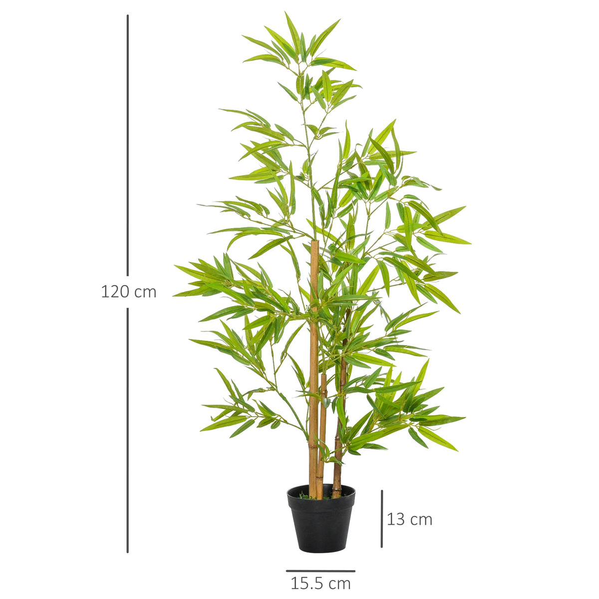 Set of 2 Artificial Bamboo Trees with Pots, 120cm