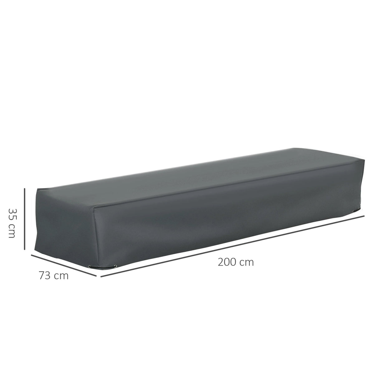200x73x35 cm Outdoor Garden Furniture Protective Cover Water UV Resistant Grey