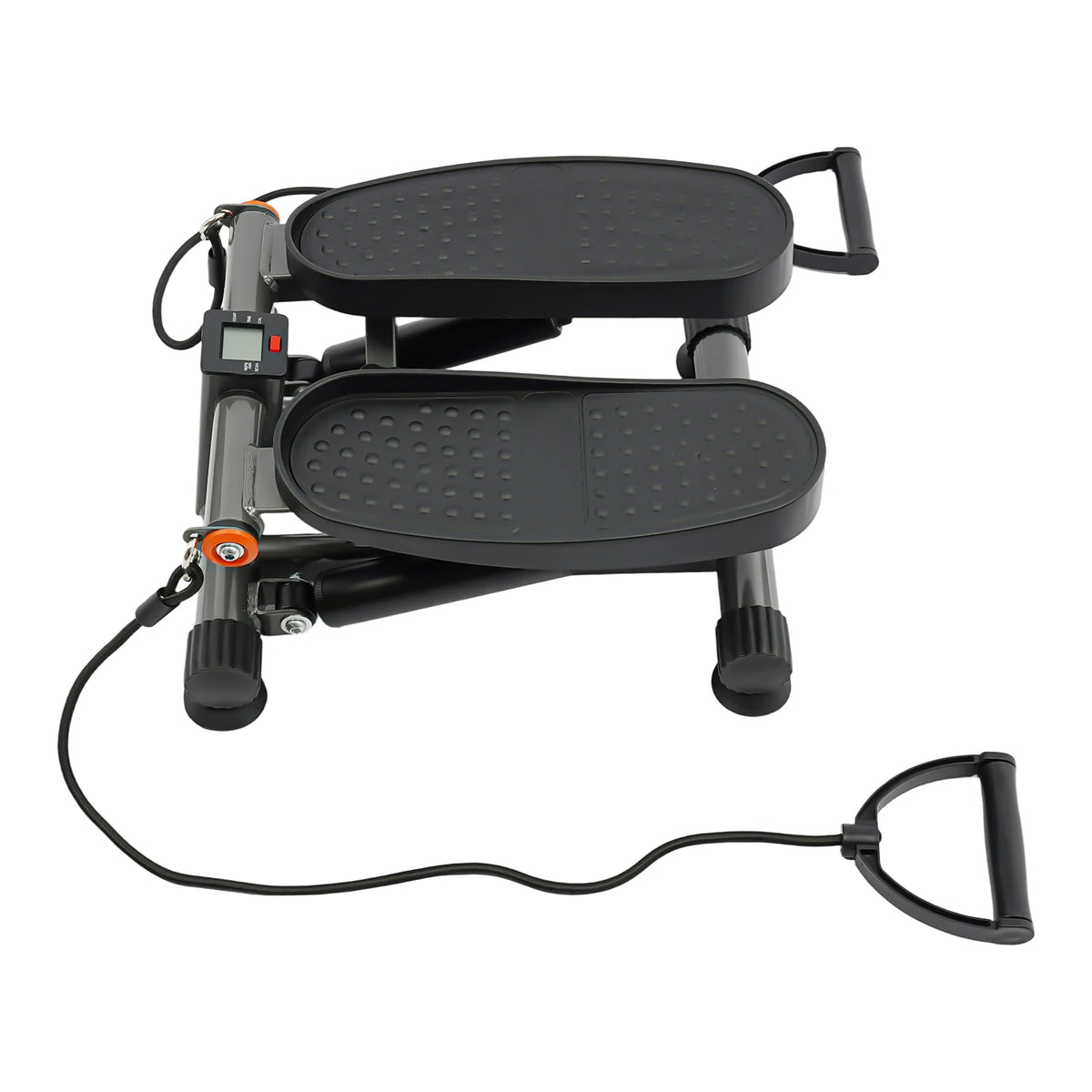 Twist Stepper Hydraulic Mini Stepper LCD Display Resistance Bands 120kg Capacity Suction Cup Feet for Home Office
