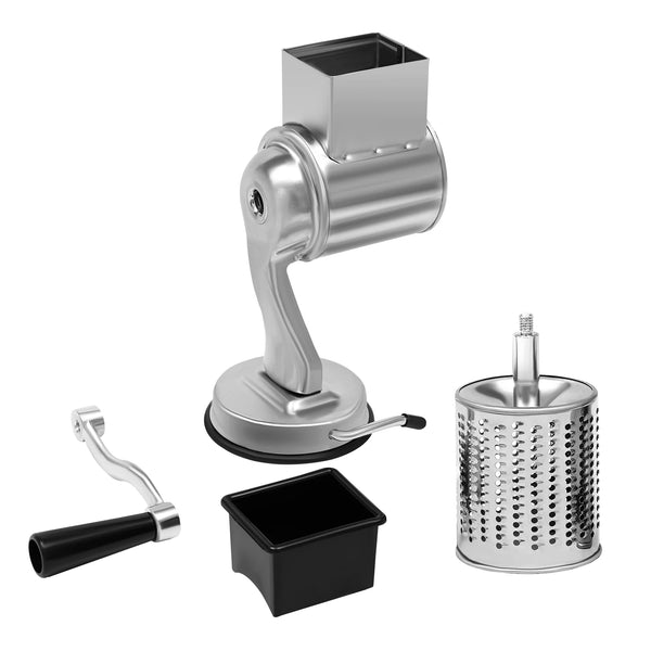Rotary Cheese Grater with 5 Blades Manual Vegetable Slicer Nut Grinder Kitchen Tool