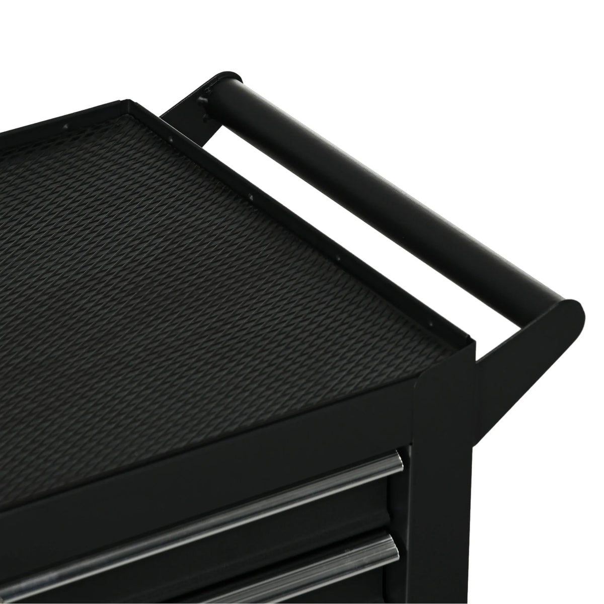 7-Drawer Rolling Tool Cabinet with Lockable Top Chest, Steel, Black