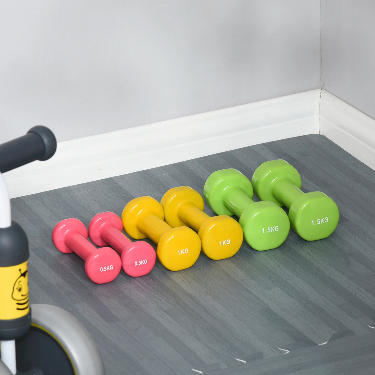 6kg Dumbbell Set with Carry Case, 3 Pairs of PU Coated Weights for Home Workouts
