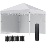 3 x 3m Pop Up Gazebo with 2 Removable Sidewalls, Leg Weight Bags, Ground Pegs and Wheeled Carry Bag for Outdoor Events
