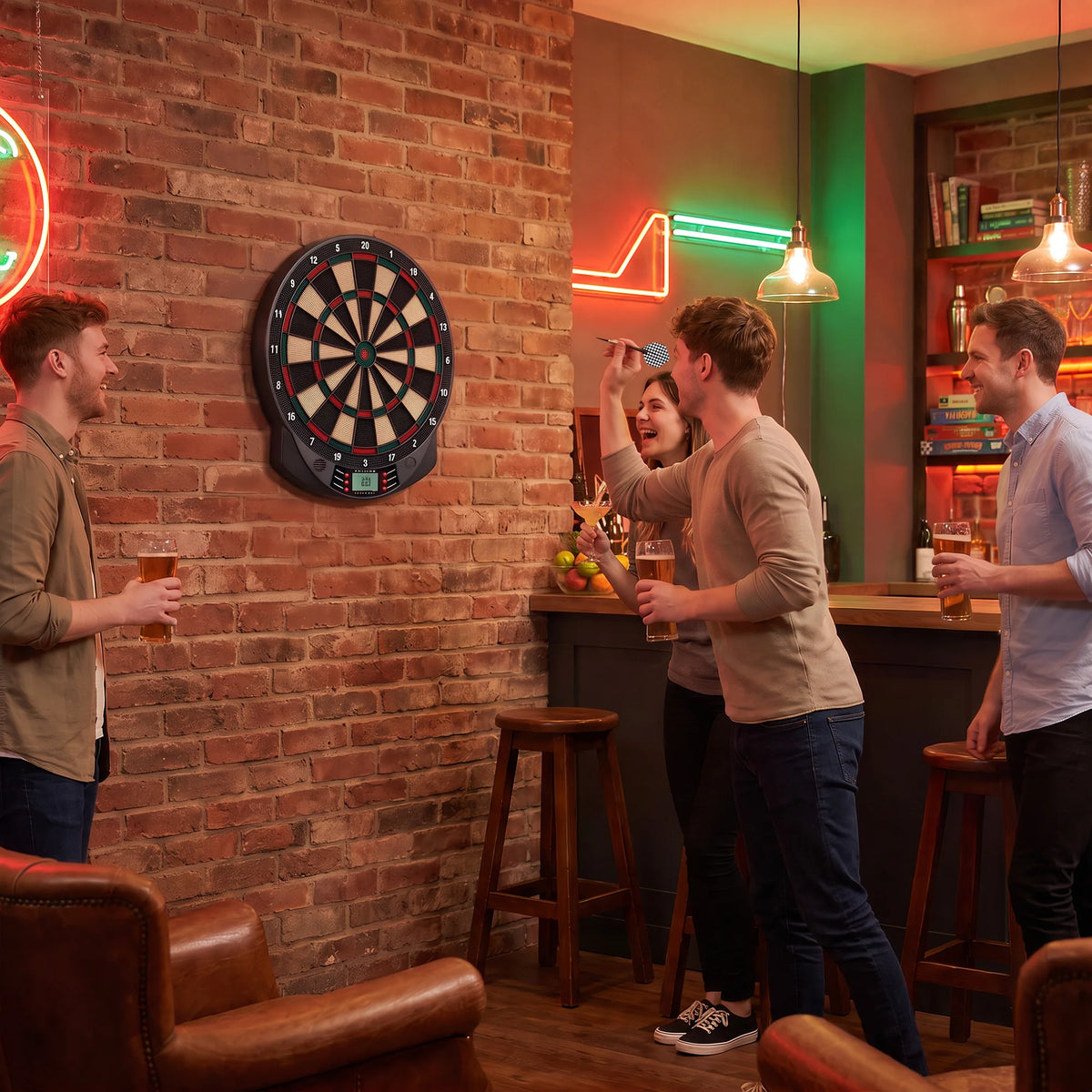 Electronic Dartboard with LCD Scoreboard, 26 Games and 6 Darts