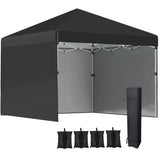 3 x 3m Pop Up Gazebo with 2 Removable Sidewalls, Leg Weight Bags, Ground Pegs and Wheeled Carry Bag for Outdoor Events