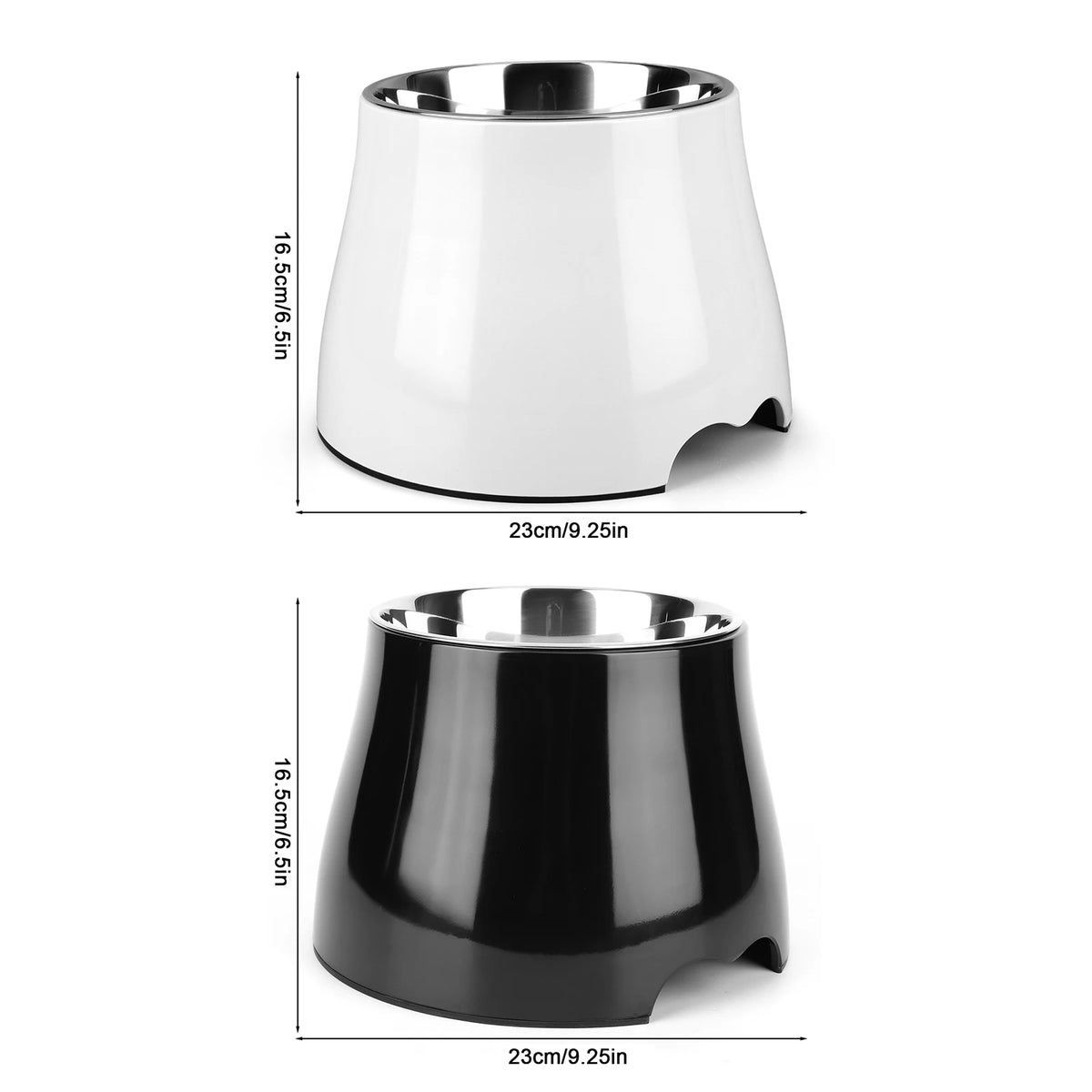 Elevated Stainless Steel Dog Bowl Non-Slip Spill Proof Dishwasher Safe 16.5x16.5x18cm for Large Dogs