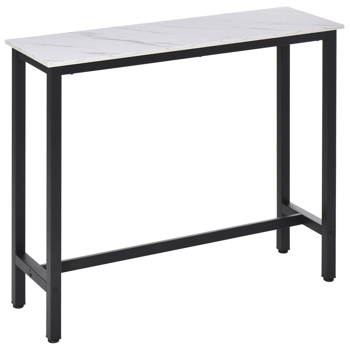 Bar Table with Marble-Effect Top, Adjustable Footpads