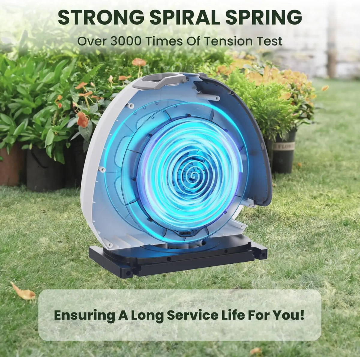 Ground Mounted Automatic Retractable Garden Hose Reel Heavy Duty Flexible Swivel for Lawn Patio