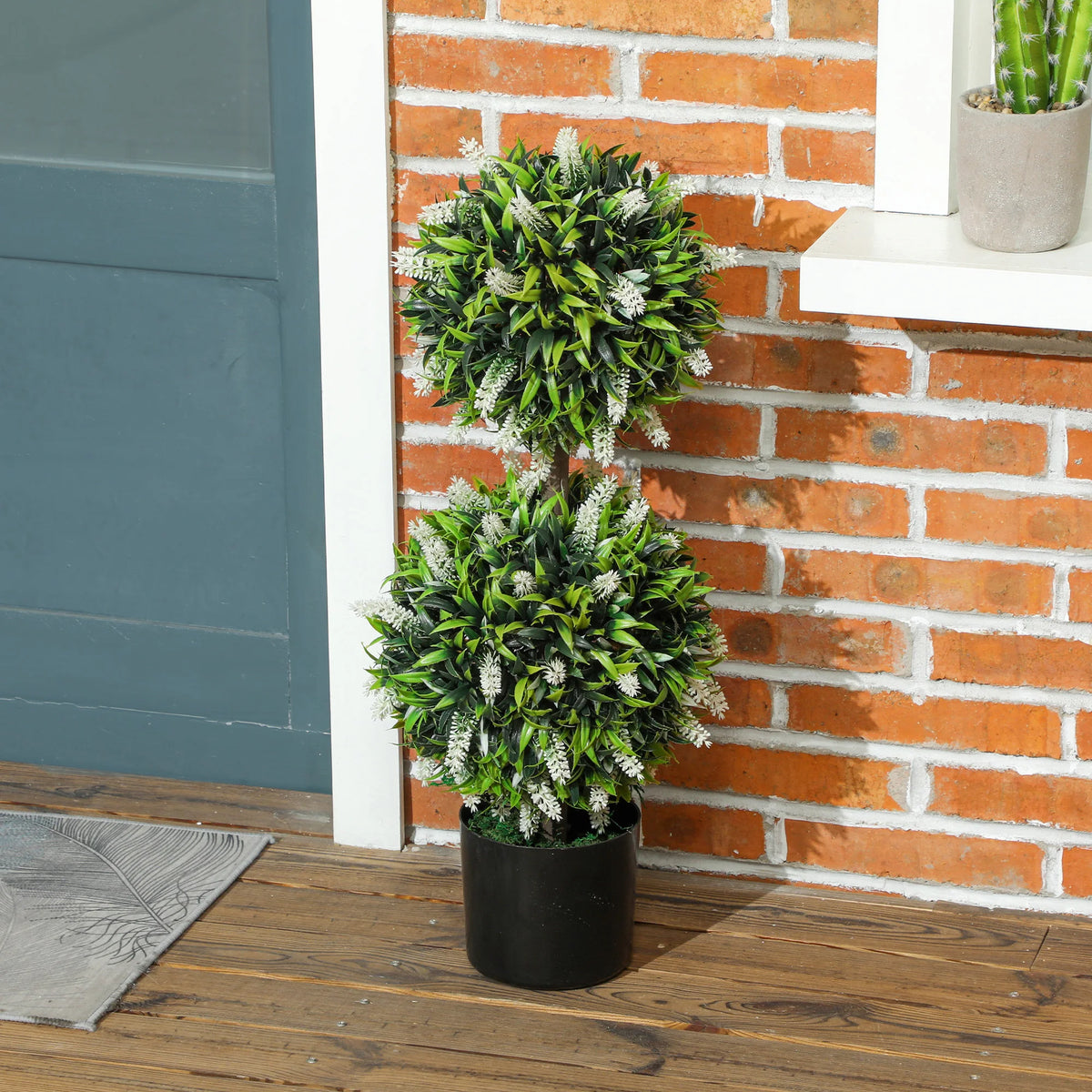 Set of 2 Decorative Artificial Plants with Lavender Flower for Decor, 70cm