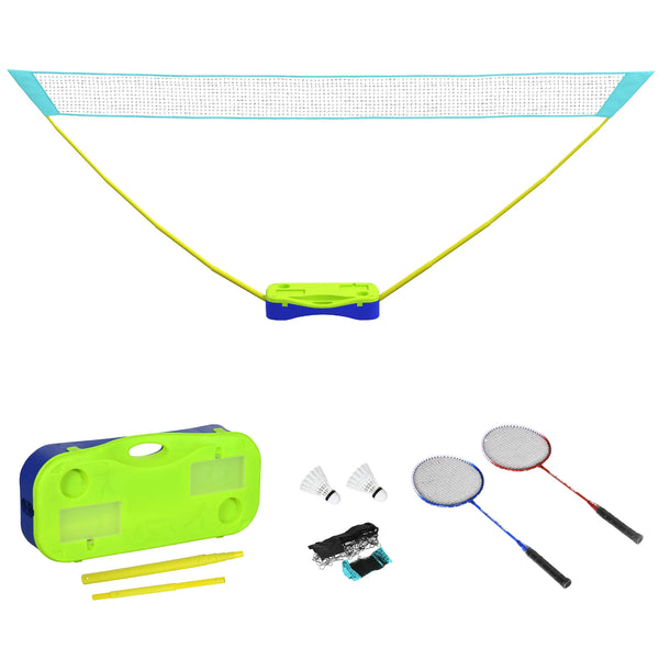 4m Badminton and Volleyball Set with Portable Net, 2 Rackets and Shuttlecocks