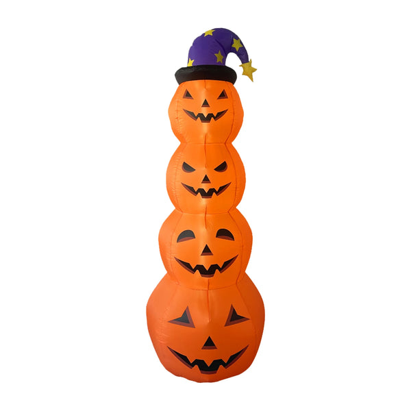Inflatable Stacked Pumpkin Halloween Decoration with Internal Light, 240cm