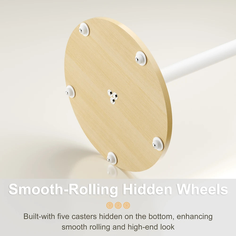 Height Adjustable Mobile TV Floor Stand with Hidden Wheels for 40-75 Inch TVs, 50kg Capacity