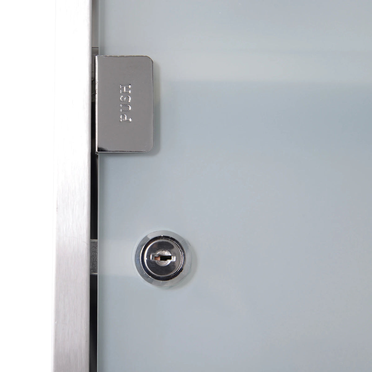 Lockable Medicine Cabinet 48x25x12cm Wall Mounted First Aid Box with Security Glass Door 2 Keys Silver