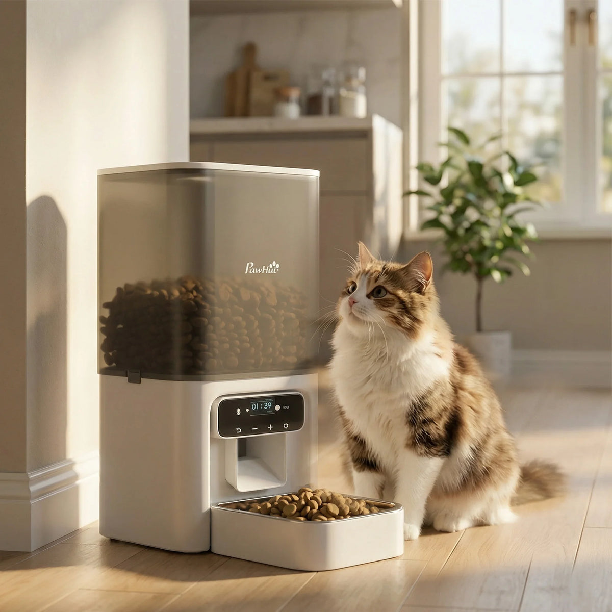Automatic Cat Feeder, Programmable with Timer, 10s Voice Recorder