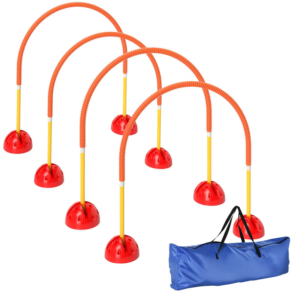 4-Piece Dog Agility Training Set with Adjustable Width Doors and Carry Bag