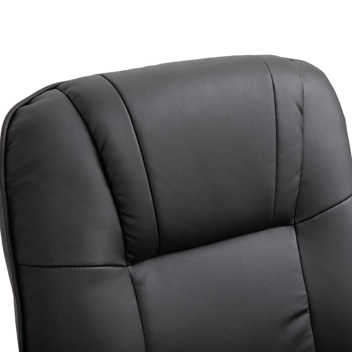 Swivel Recliner Armchair with Footrest and Wooden Base, PU Leather