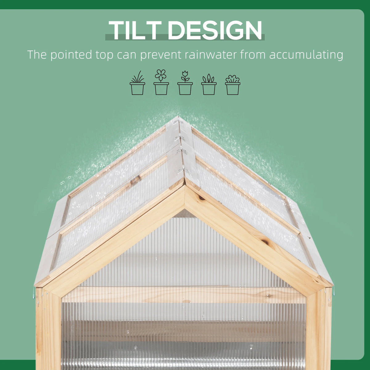 Raised Garden Bed Kit with Greenhouse Top, Cold Frame Planter Protection, Natural