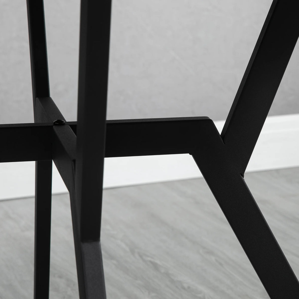 Small Round Kitchen Table with Black Steel Legs, 2-Seater Dining Table