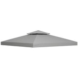 3 x 3m Gazebo Canopy Roof Replacement Cover Two Tier Waterproof Polyester Spare Part for Garden Gazebo