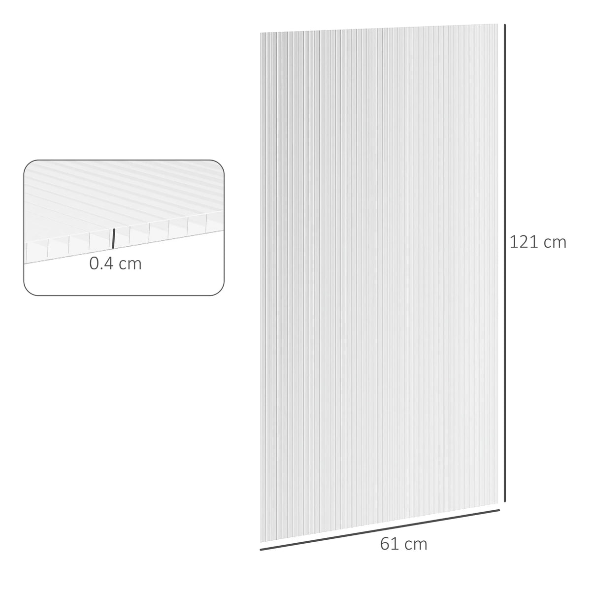 14 Pack Twin-Wall Polycarbonate Sheets 121 x 61cm, 10m² Greenhouse Panels