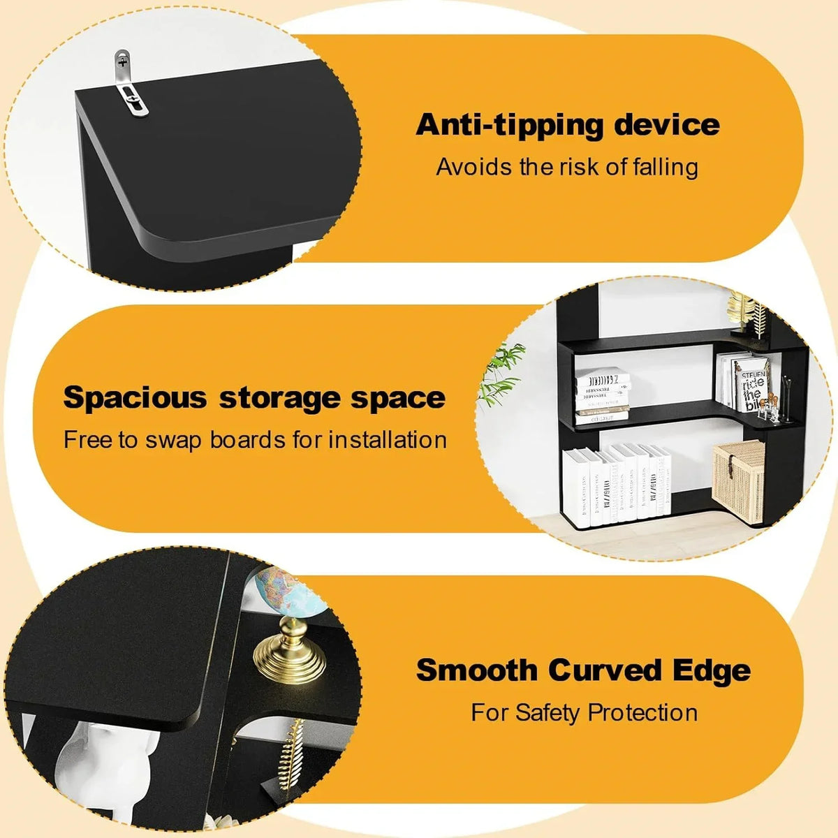 5-Tier Corner Bookshelf Triangular Wood Open Shelf | 169cm Freestanding Storage Unit for Living Room