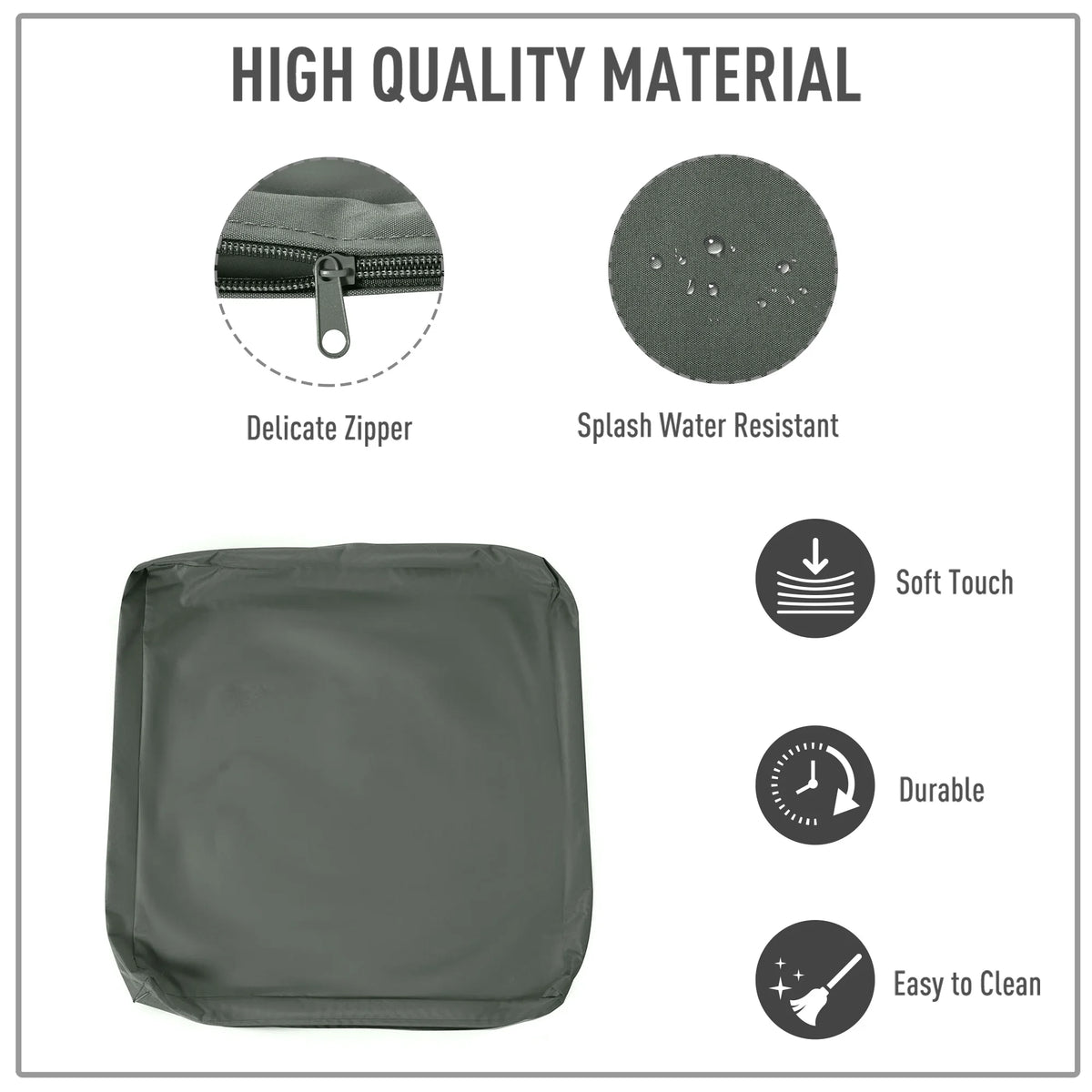 Replacement Rattan Furniture Cushion Covers, Deep Grey