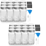 12 or 24 Pack Glass Spice Jars 120ml with Shaker Lids | Transparent Seasoning Storage Bottles for Kitchen