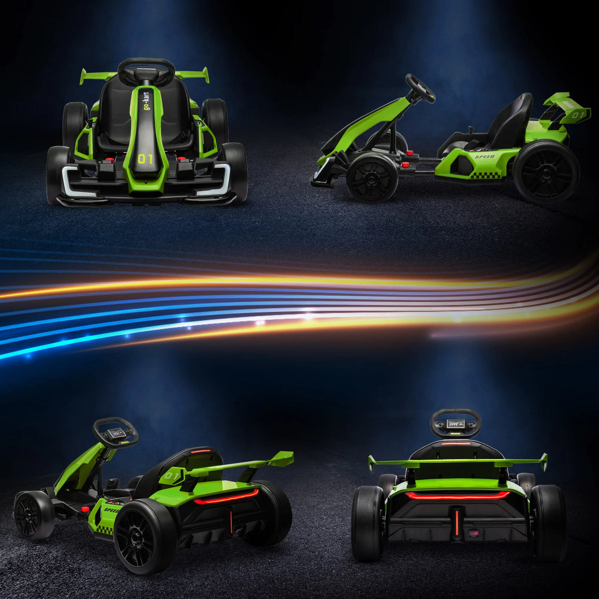 24V Electric Go-Kart for Kids with Adjustable Seat