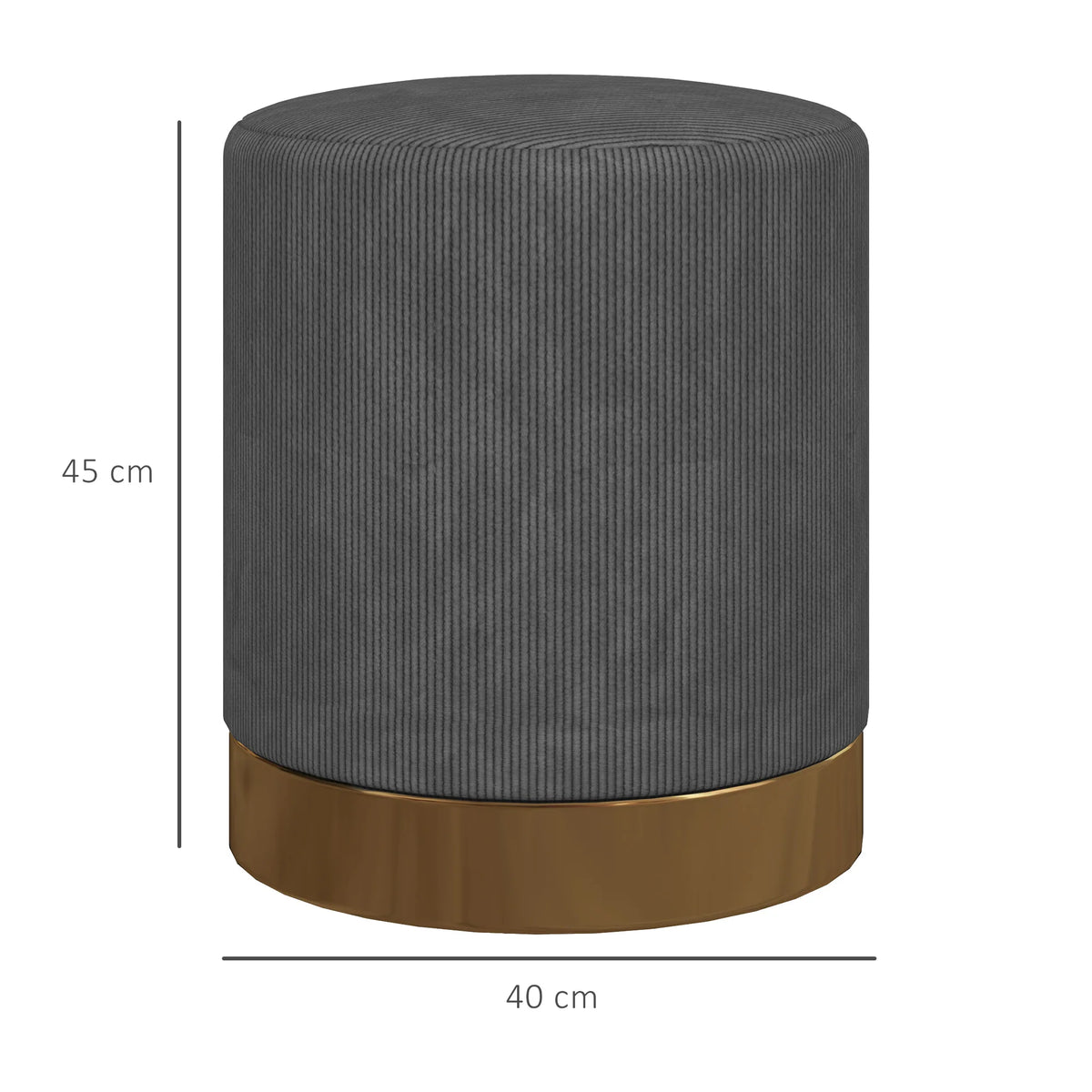Modern Round Footstool, Fabric Upholstered Foot Rest