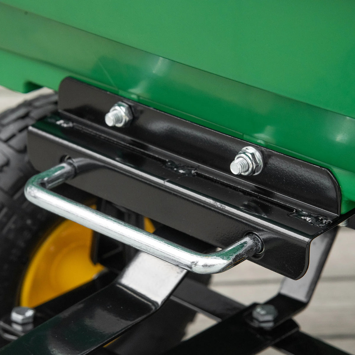 Heavy Duty Garden Dump Cart 200kg 4 Wheel Trolley with Quick Release Tipping Poly Tub Steel Frame Green
