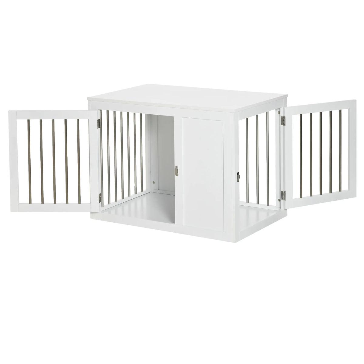 Furniture-Style Dog Crate End Table with 2 Doors for Medium Dogs