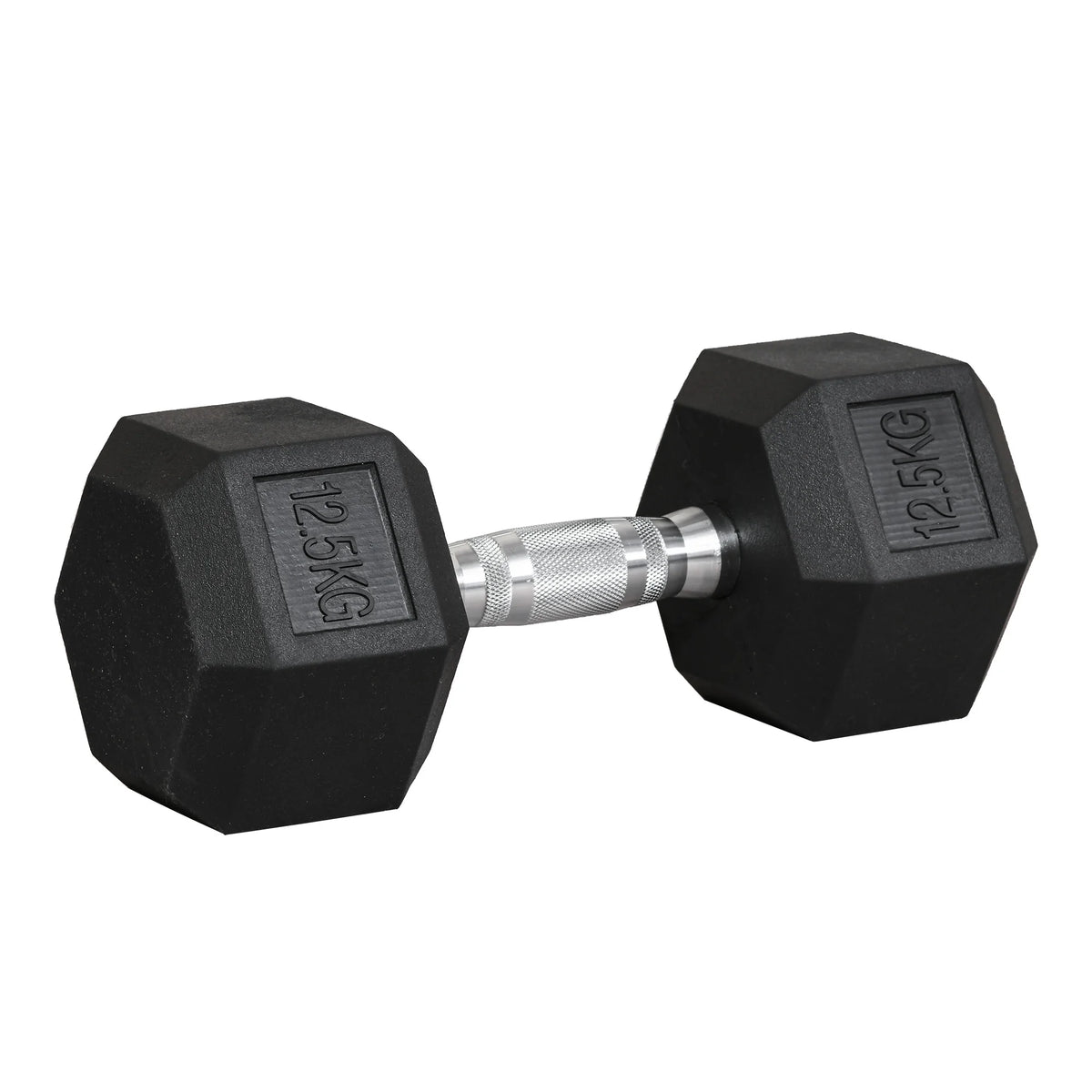 12.5kg Single Rubber Hex Dumbbell, Portable Hand Weight for Home Gym Workout & Fitness Training