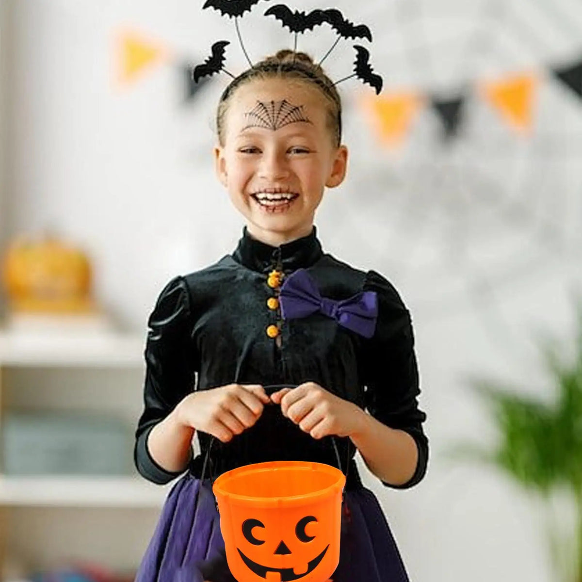 Halloween Pumpkin Trick or Treat Bucket with Handle