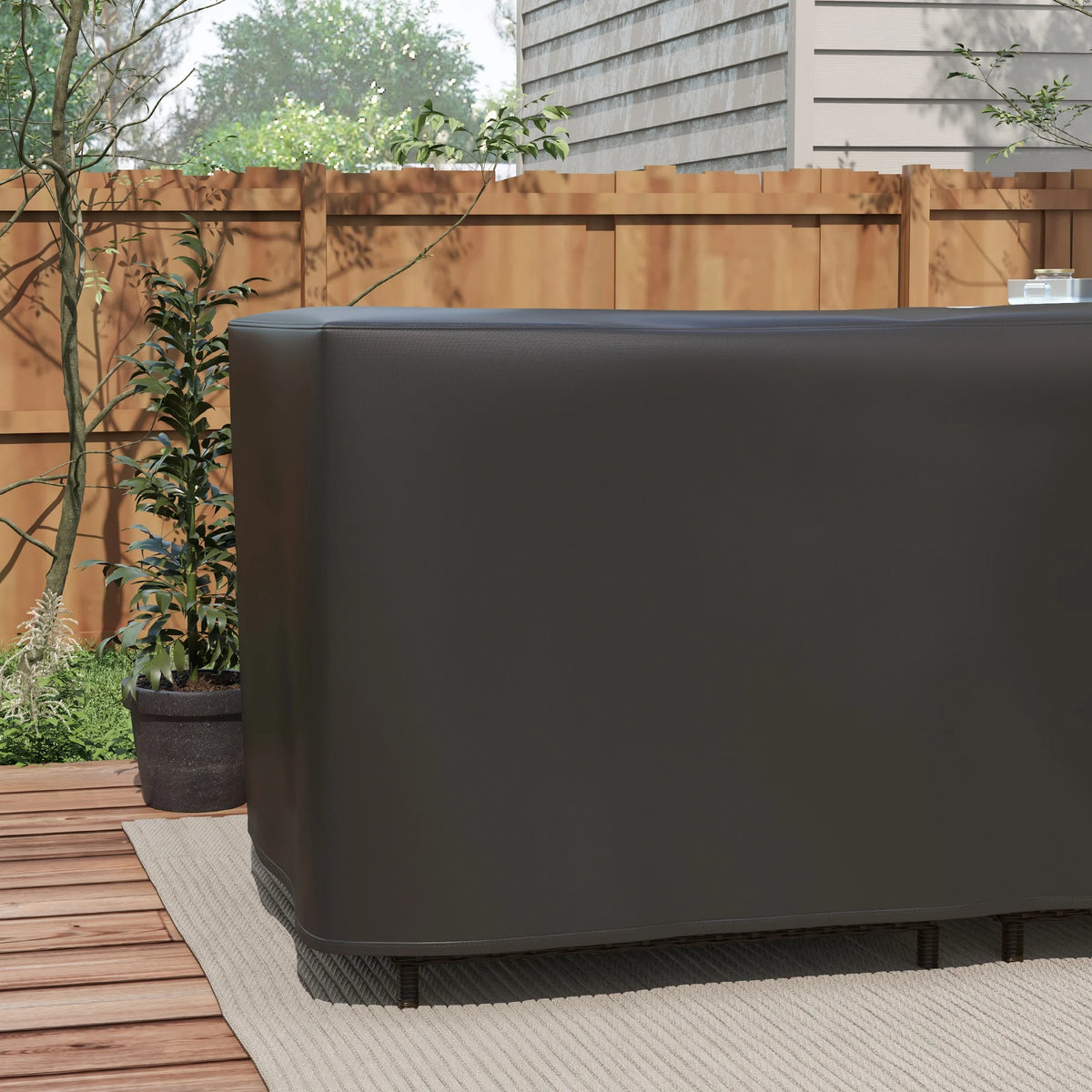 L-Shaped Garden Furniture Cover, Oxford Fabric Corner Sofa Cover, 250 x 250 x 79cm