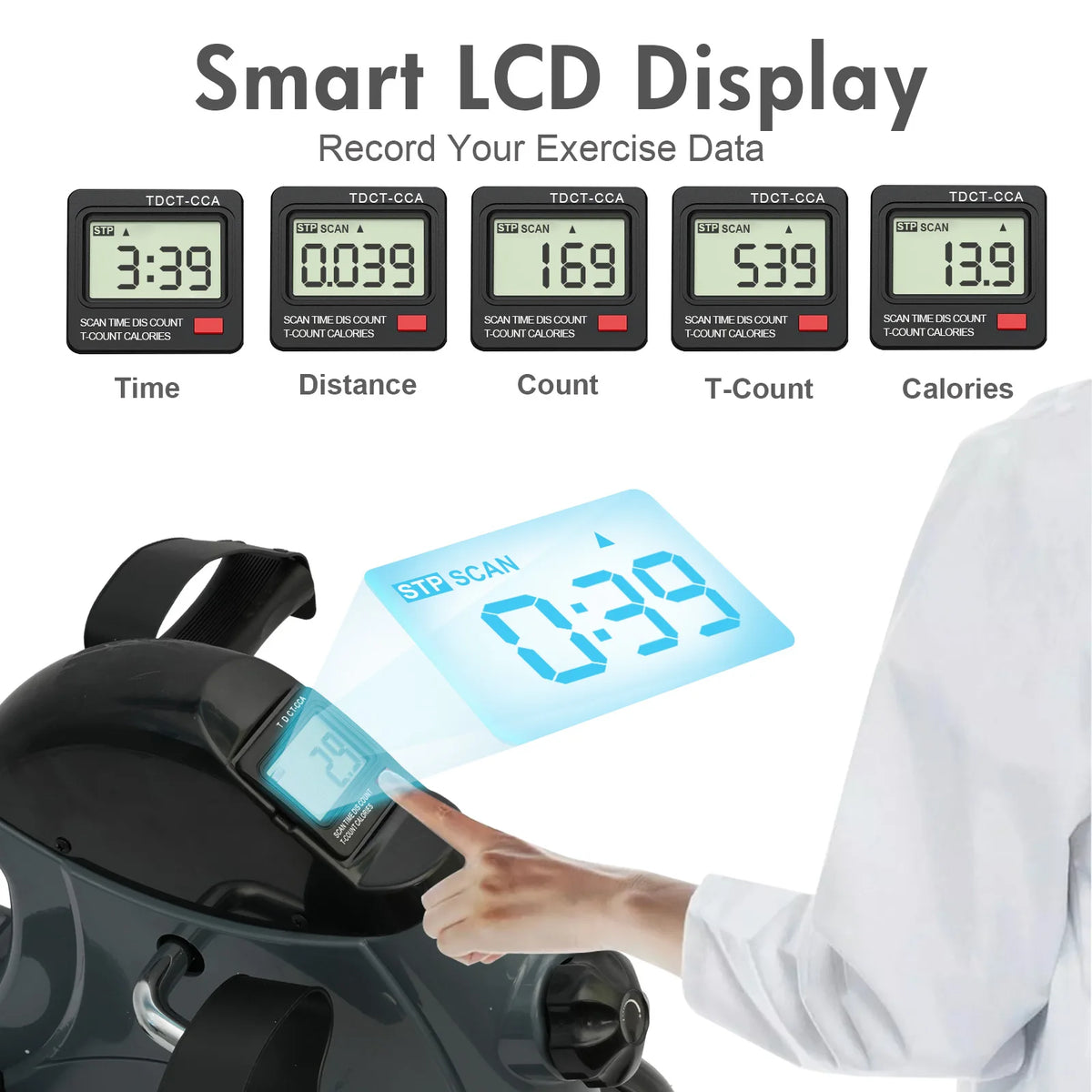 Mini Pedal Exercise Bike Under Desk Portable Cycle Trainer with LCD Display for Home Office