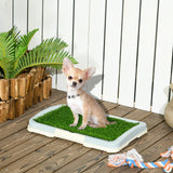Indoor Dog Toilet with Artificial Grass Grid Panel and Tray for Puppy Training and Pet Waste Management
