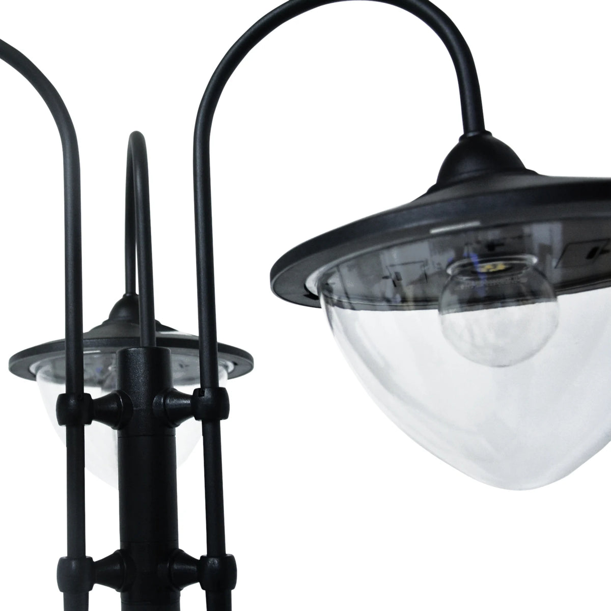 189cm 3-Head Solar Lamp Post with Planter, Dusk to Dawn