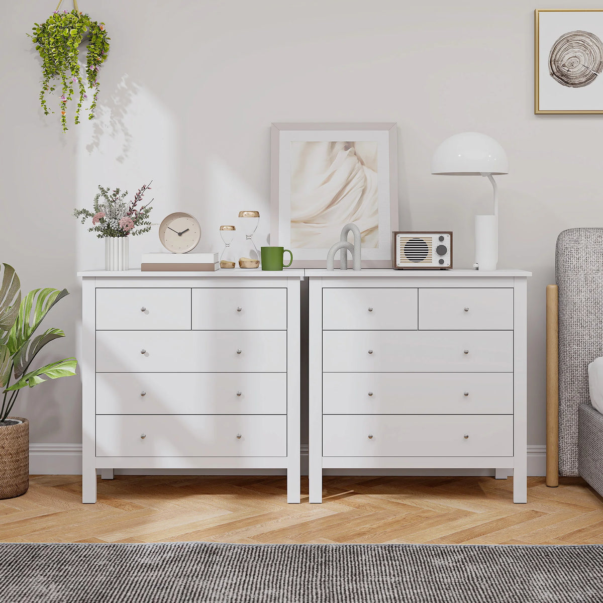 Modern Chest of Drawers, 5 Drawer Unit Storage Chest for Bedroom